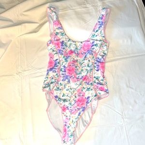 LoveShackFancy Mikkel Floral One Piece Swimsuit Size SM EUC